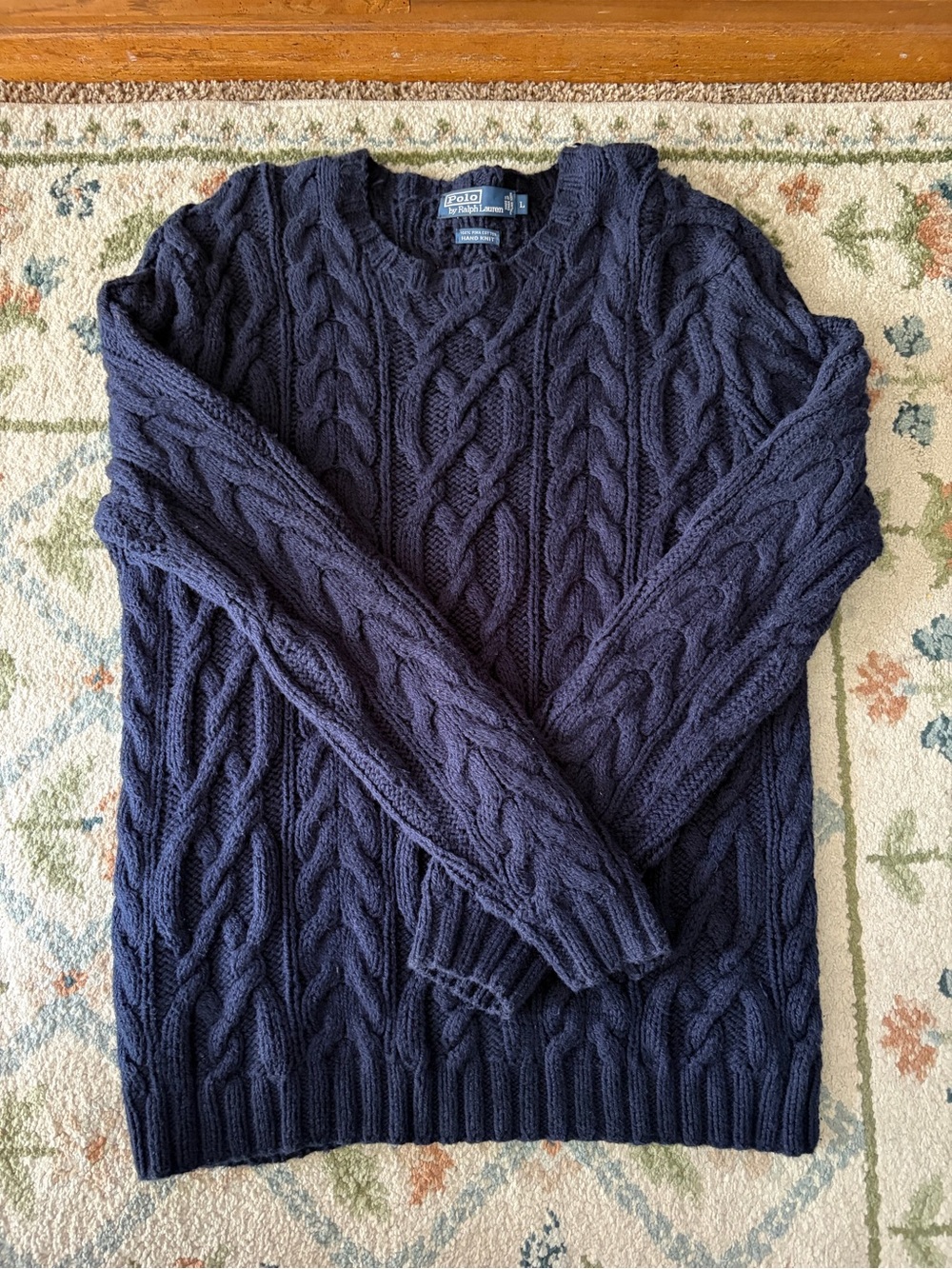 Vintage Polo by Ralph Lauren Navy Cable Knit Pima cotton Men’s Sweater
